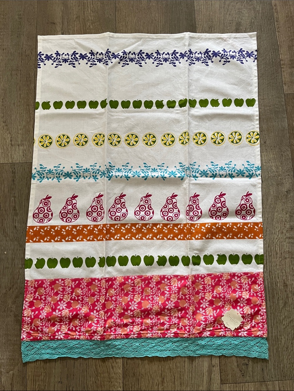 NWT Anthropologie Vibrant Multicolor Printed Cotton Kitchen Towel Multi Graphic